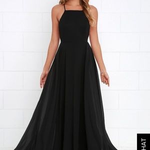 LULU’S Maxi Dress (Black, Medium)